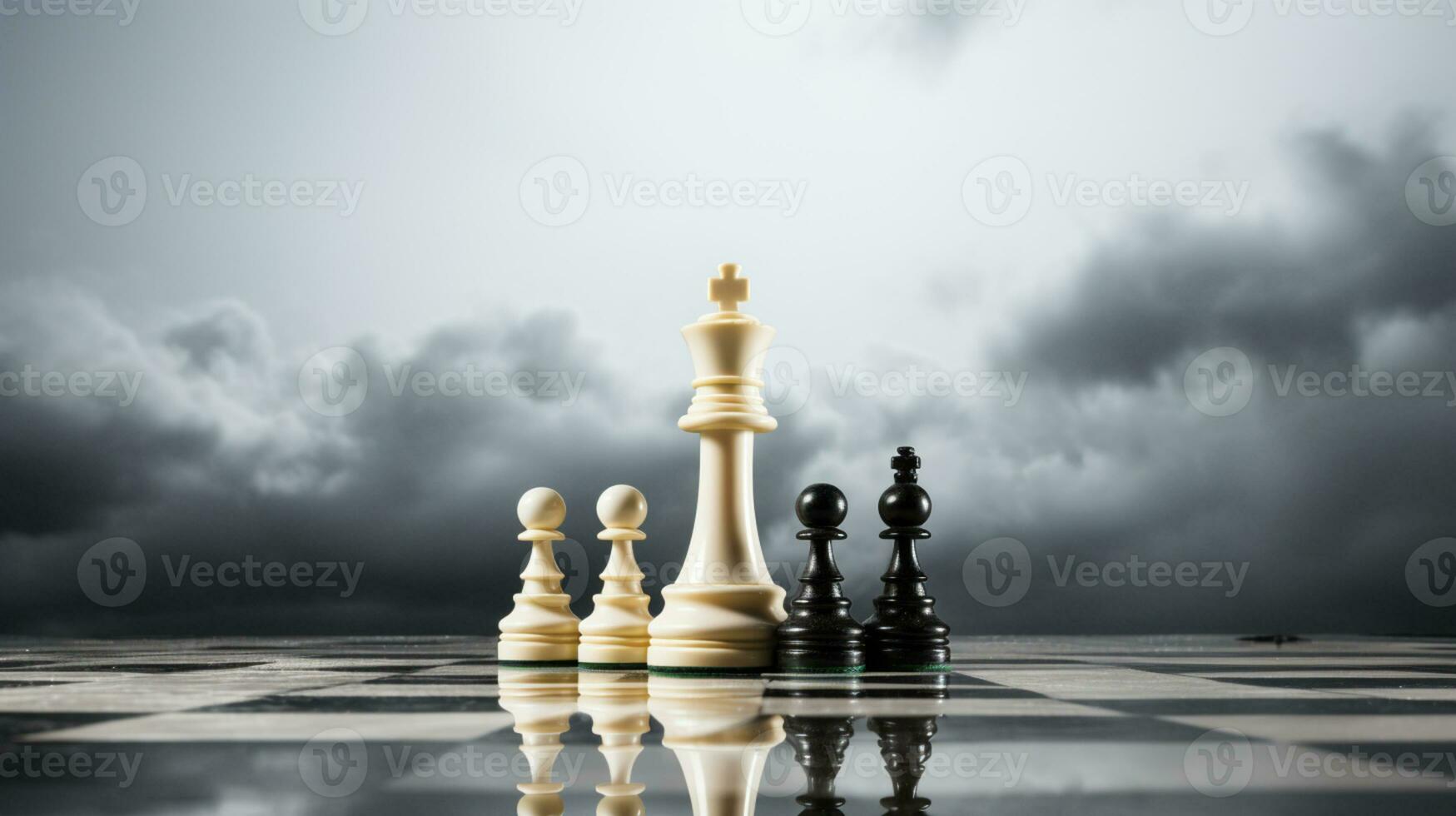 Chess Game use strategies to rules the board, Decision Making match, chess piece Isolated on Background, AI Generated photo