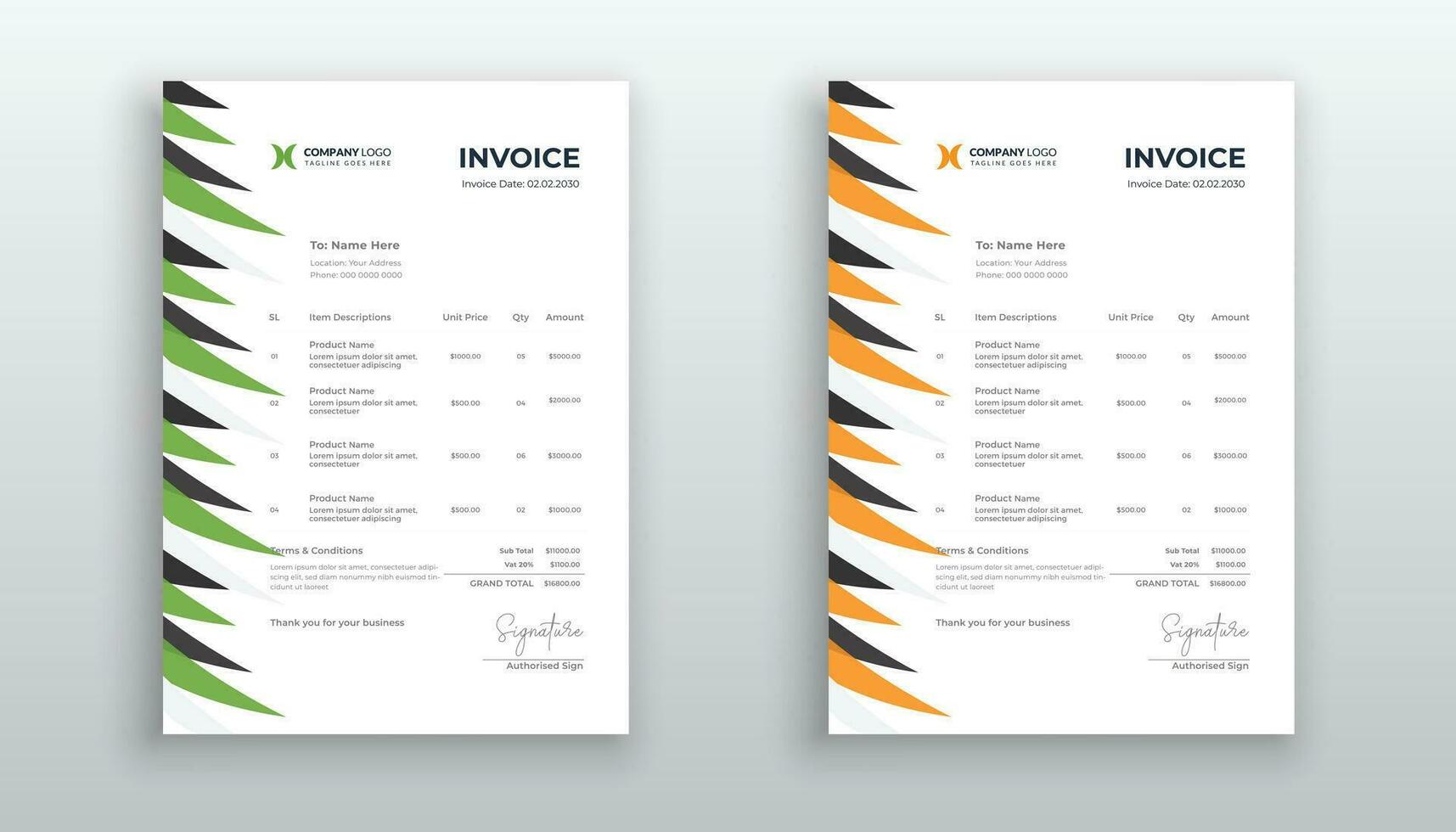 Creative modern invoice or quotation template for your business vector