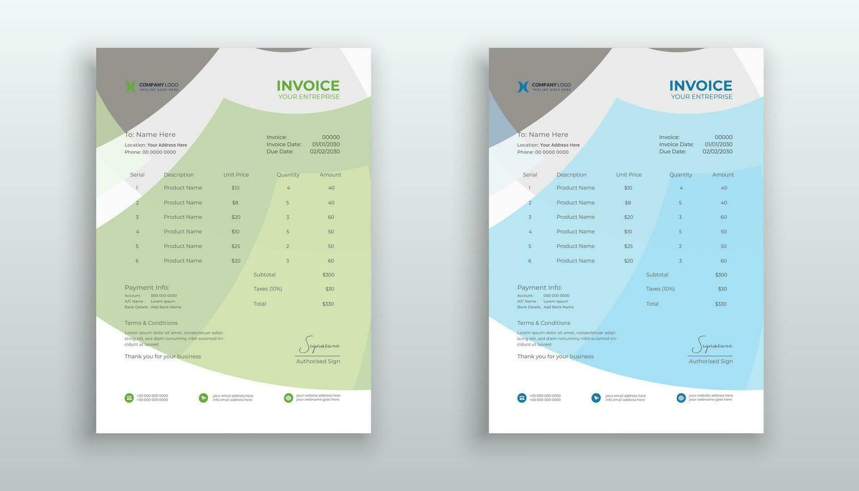 Creative modern invoice or quotation template for your business vector