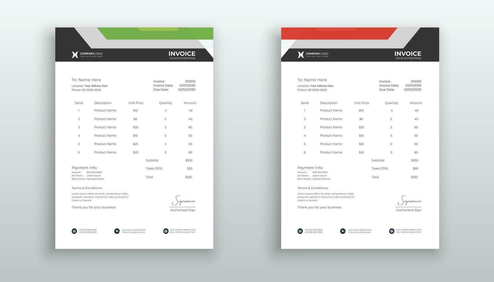Creative modern invoice or quotation template for your business vector