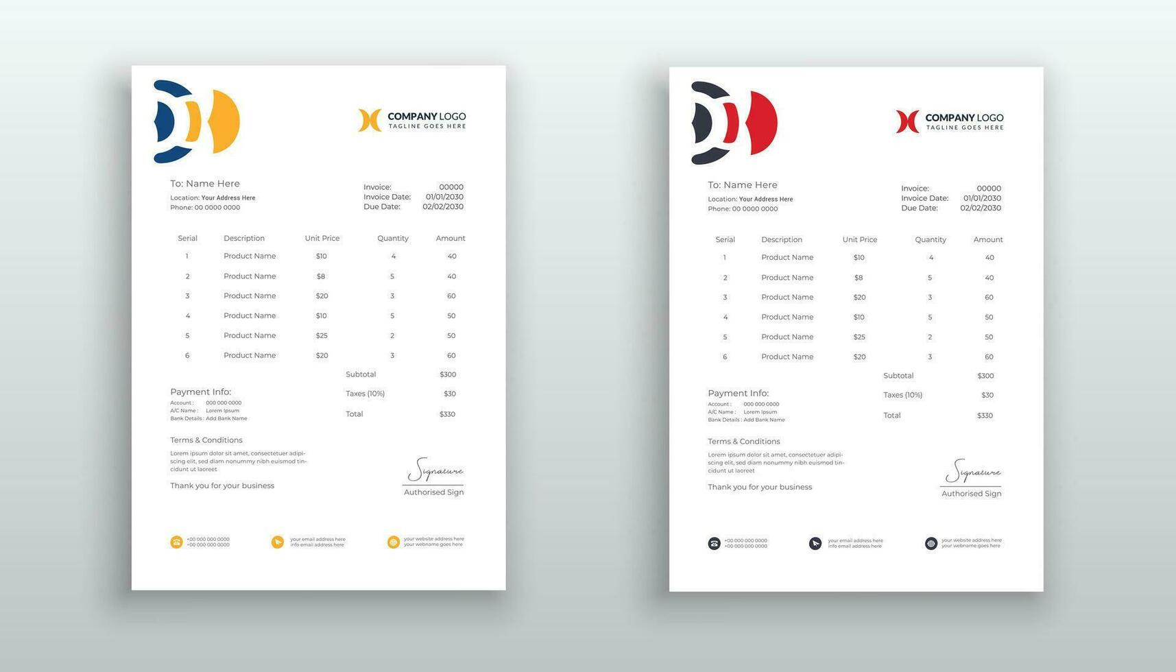 Creative modern invoice or quotation template for your business vector