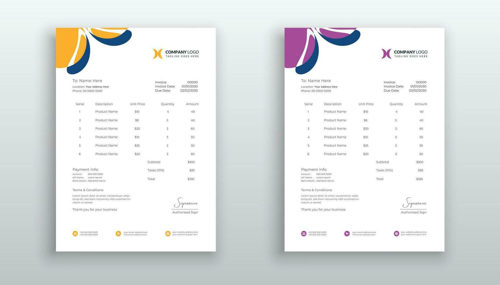Creative modern invoice or quotation template for your business vector
