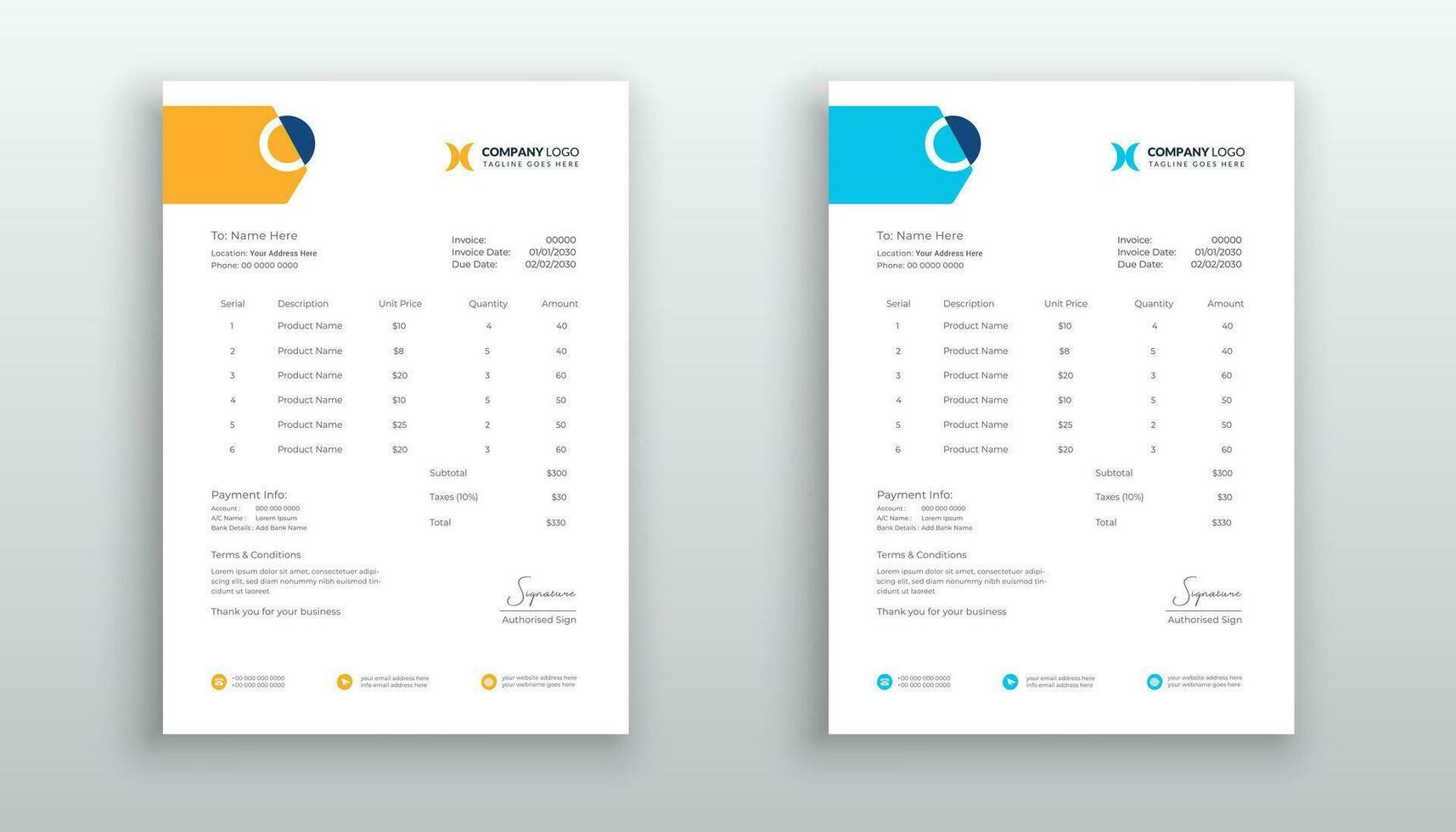 Creative modern invoice or quotation template for your business vector