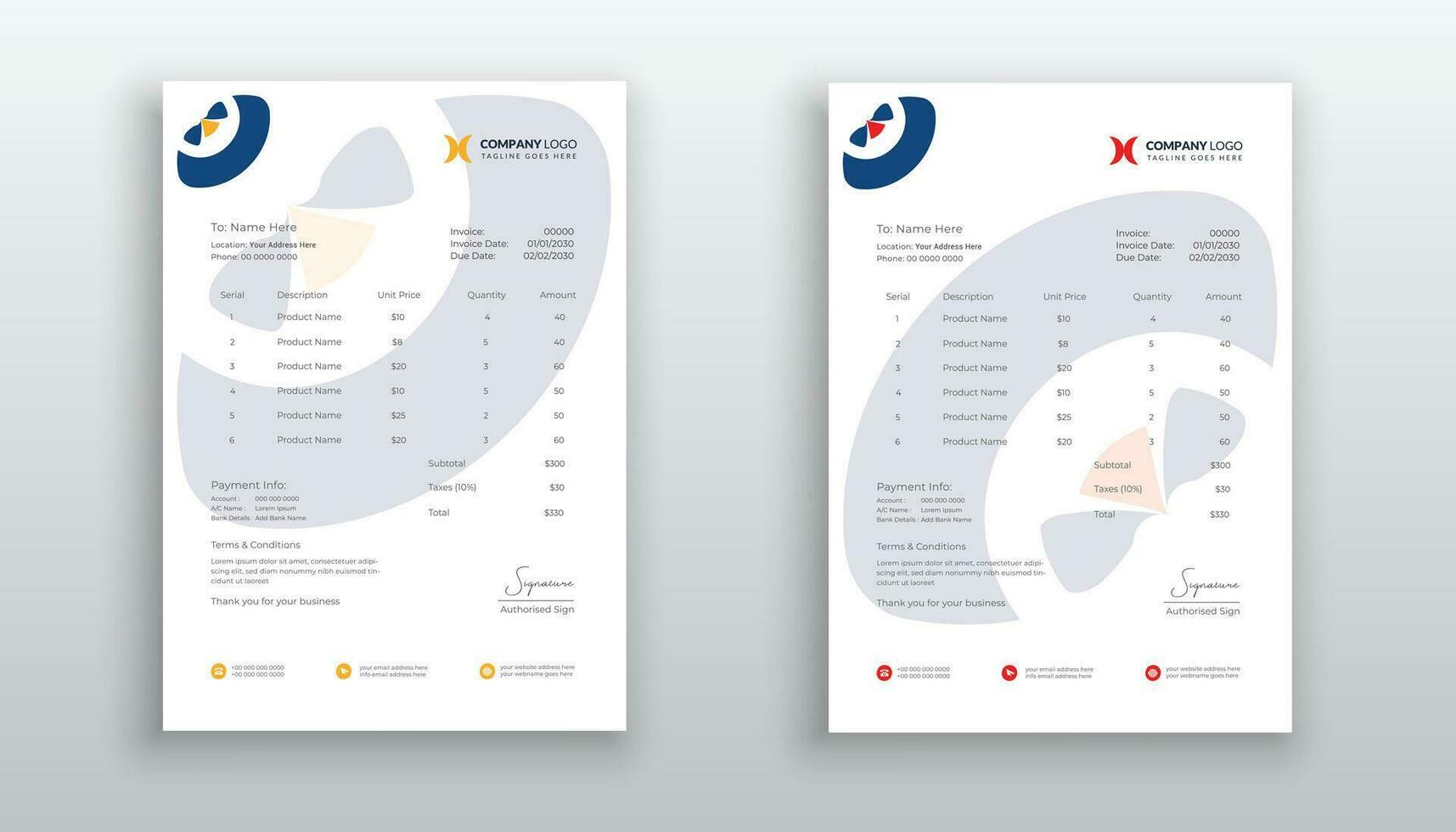 Creative modern invoice or quotation template for your business vector
