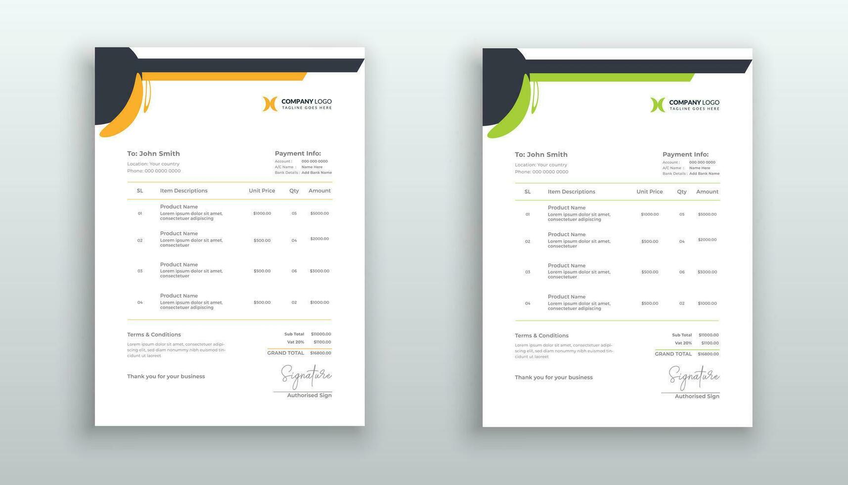 Creative modern invoice or quotation template for your business vector