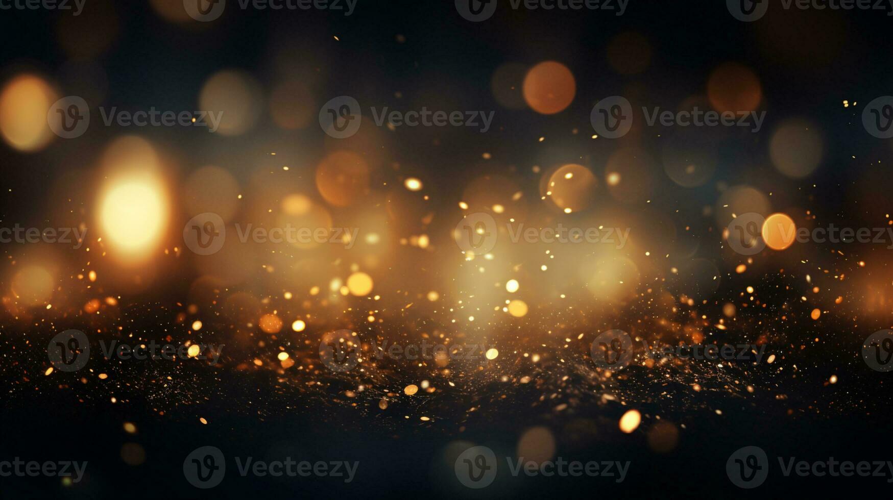 Abstract colorful glittering effect defocused design on dark background, shiny elegance fantasy bright color contrast with black concept, AI Generative photo