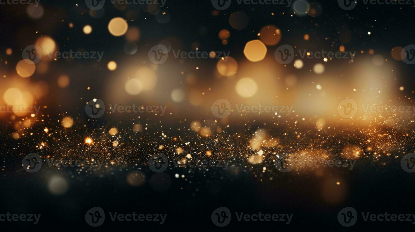 Abstract colorful glittering effect defocused design on dark background, shiny elegance fantasy bright color contrast with black concept, AI Generative photo