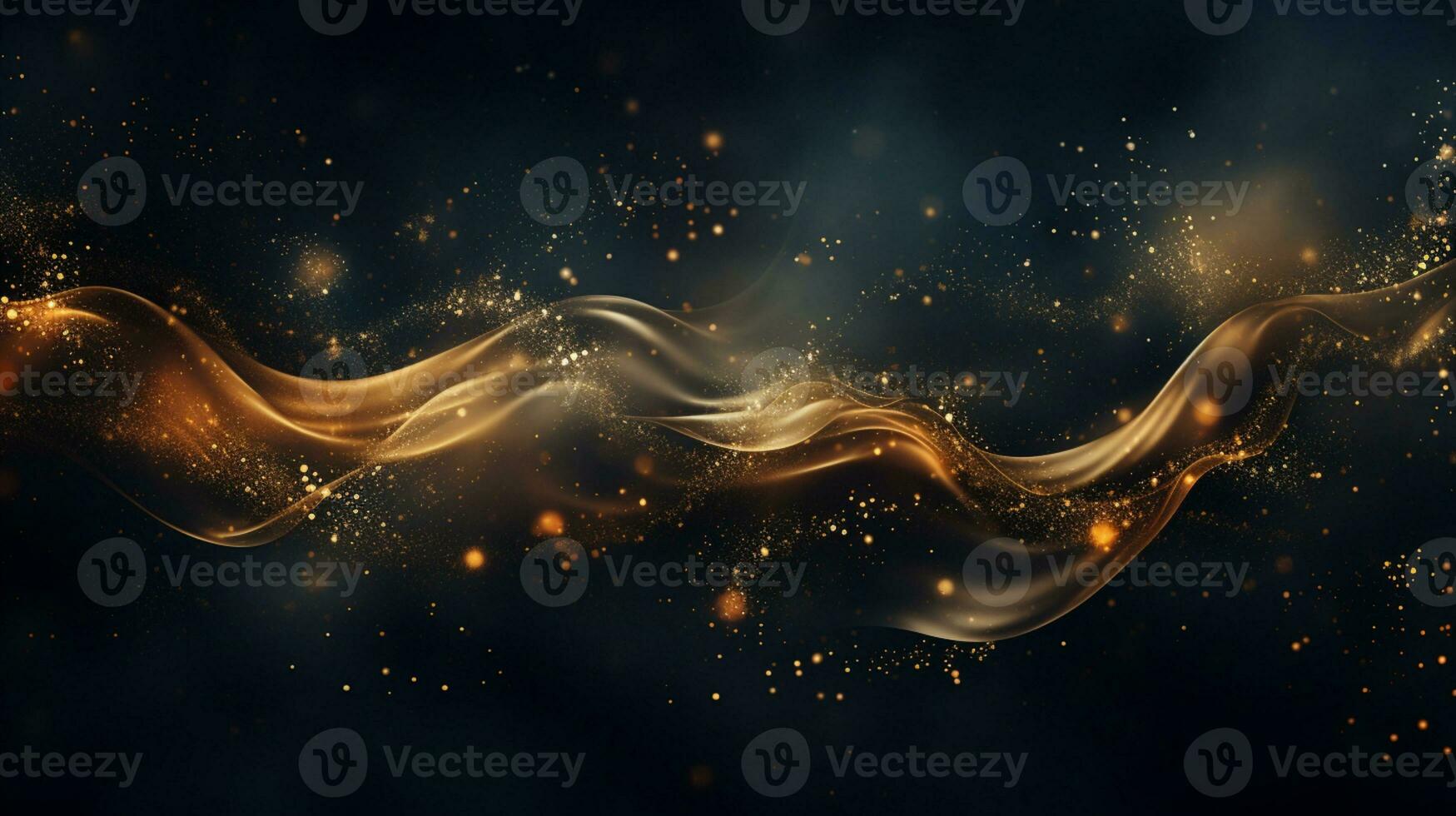 Abstract colorful glittering effect defocused design on dark background, shiny elegance fantasy bright color contrast with black concept, AI Generative photo