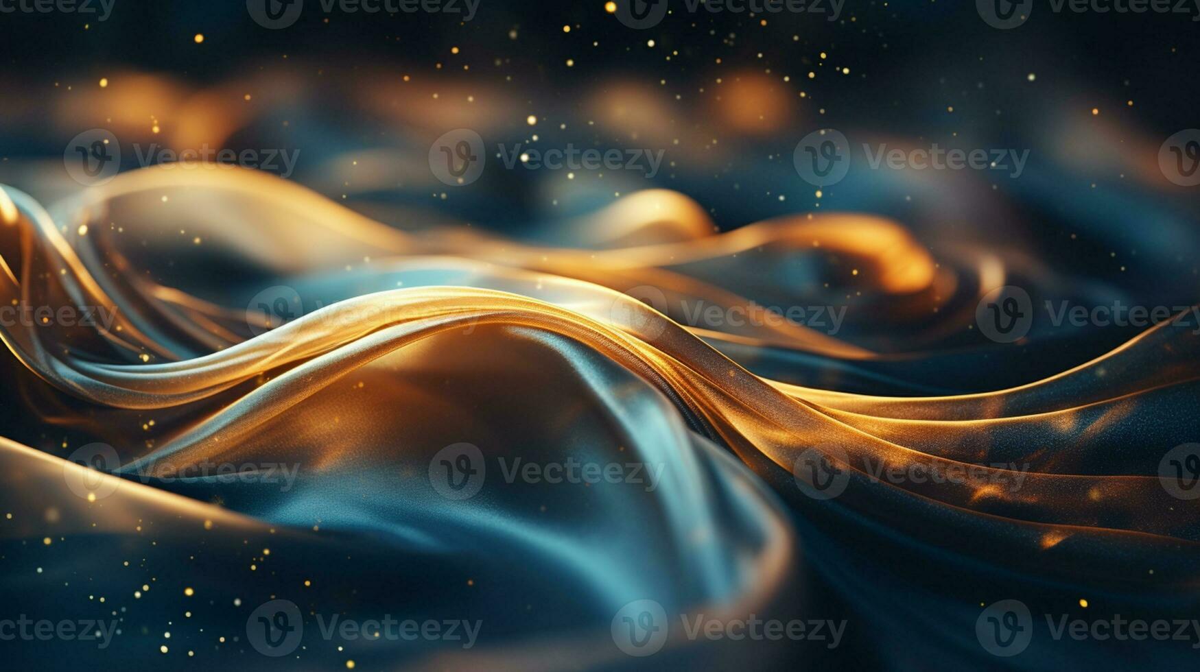 Abstract colorful glittering effect defocused design on dark background, shiny elegance fantasy bright color contrast with black concept, AI Generative photo