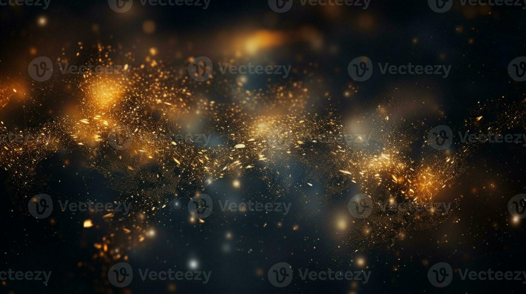 Abstract colorful glittering effect defocused design on dark background, shiny elegance fantasy bright color contrast with black concept, AI Generative photo