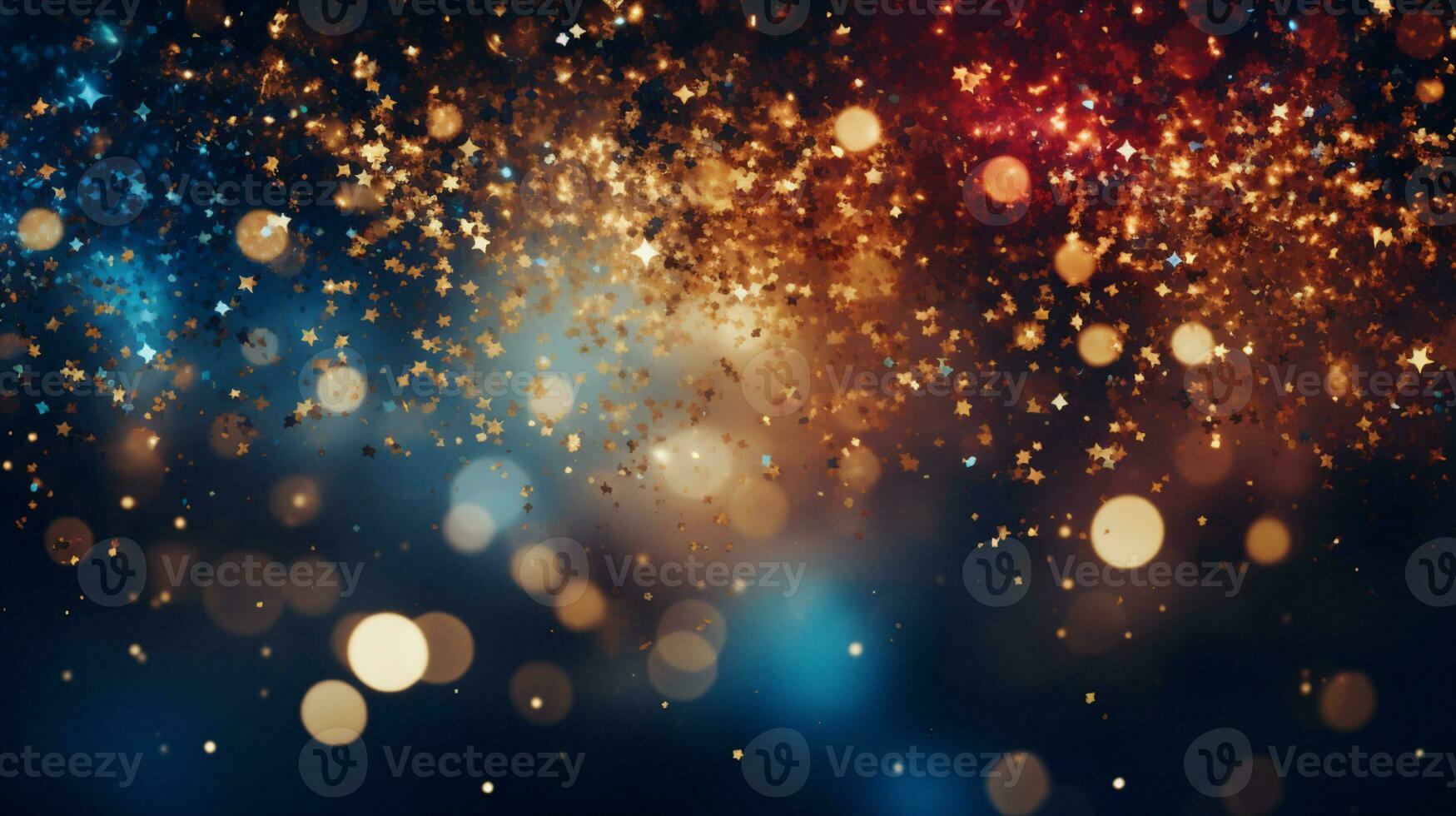 Abstract colorful glittering effect defocused design on dark background, shiny elegance fantasy bright color contrast with black concept, AI Generative photo