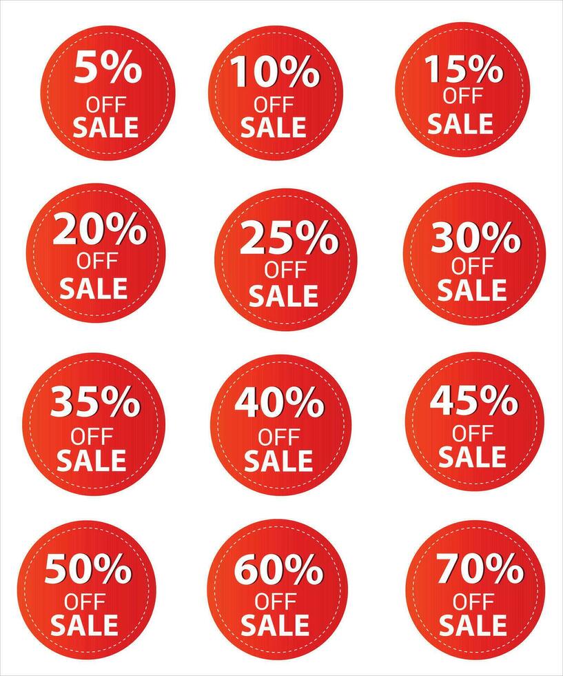 Up to 10 percent Discount. Round sticker badge with offer. Sale offer price sign. Special offer symbol. Save 10 percentages. Paper label banner. Discount tag adhesive tag. Vector