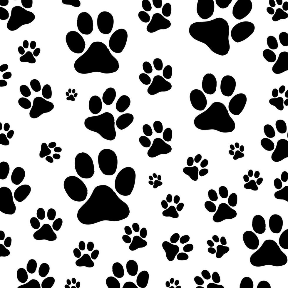 Dog Paw Pattern vector paw foot print isolated wallpaper background