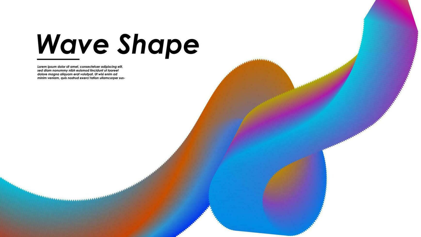 Wavy shape with gradient colors. Vector illustration