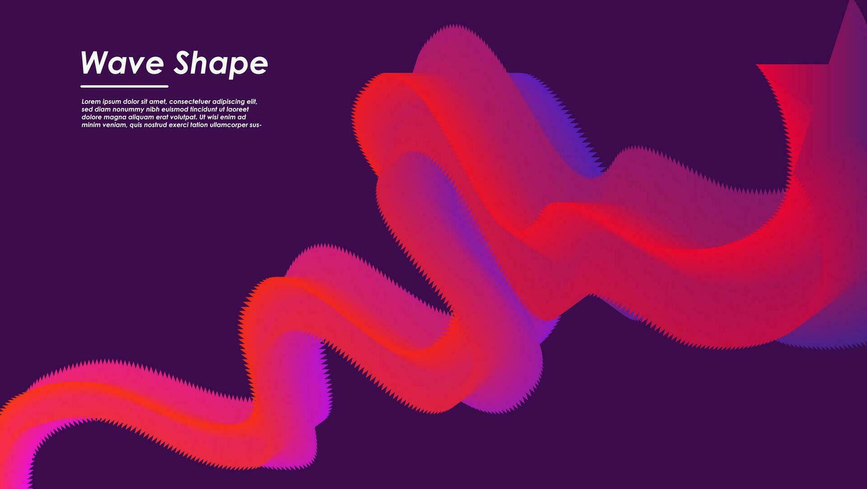 Wavy shape with gradient colors. Vector illustration