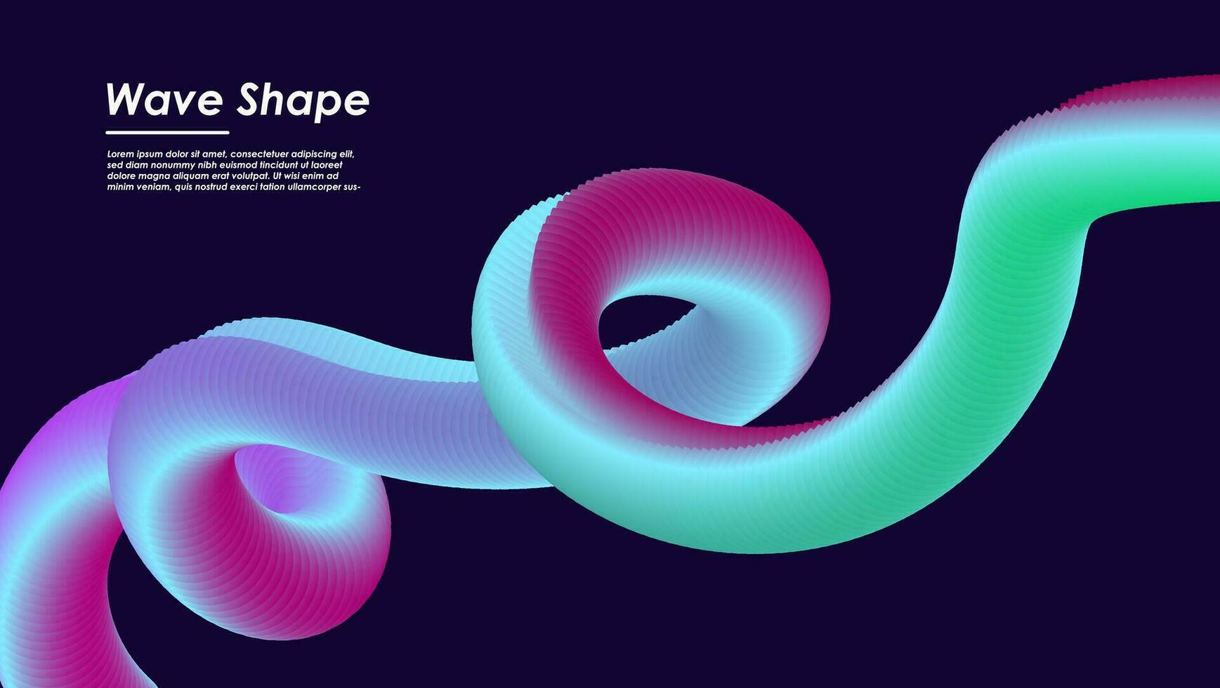 Wavy shape with gradient colors. Vector illustration