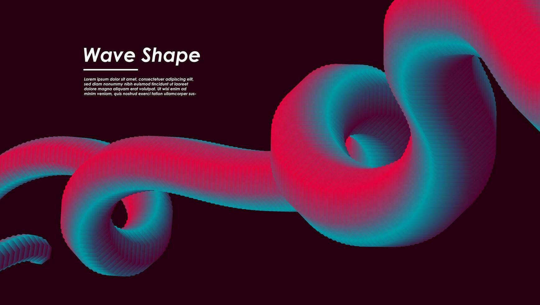 Wavy shape with gradient colors. Vector illustration