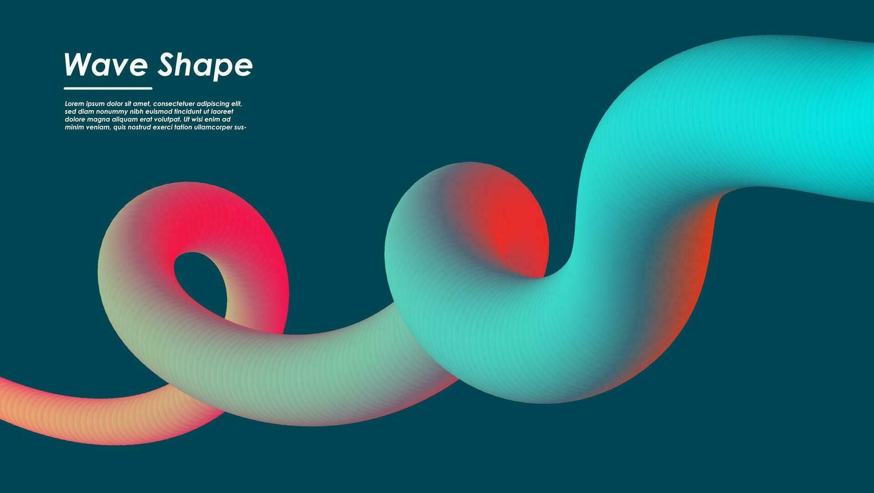 Wavy shape with gradient colors. Vector illustration