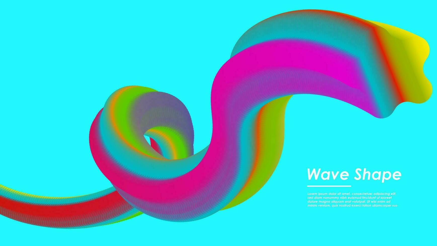 Wavy shape with gradient colors. Vector illustration