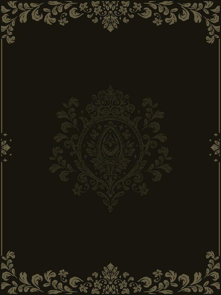 Flourishes calligraphic vintage ornamental background. Ornate page with swirls and vignettes elements. Frame design template. luxury invitation vector