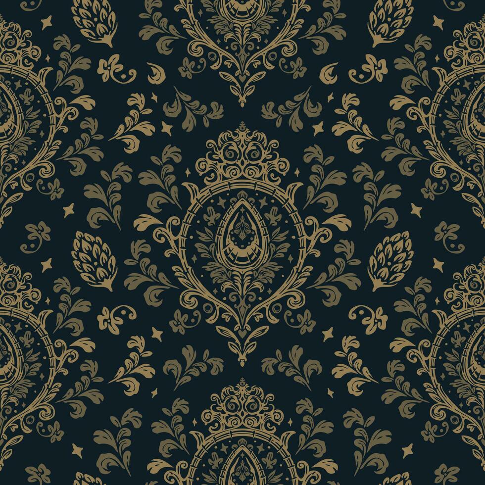 Seamless pattern, background In baroque, rococo, victorian, renaissance style vector