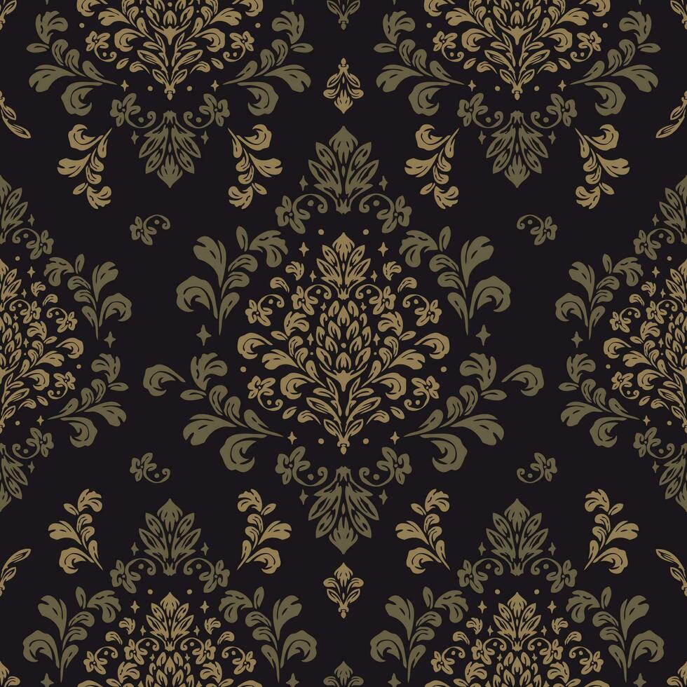 damask pattern with flowers and vintage tapestry motifs, perfect for fabrics and decoration vector