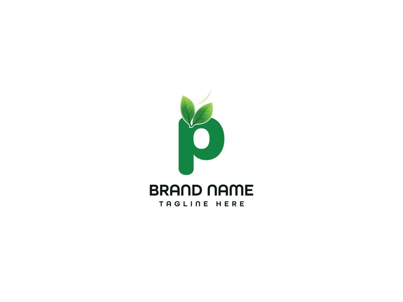 p leaf logo vector