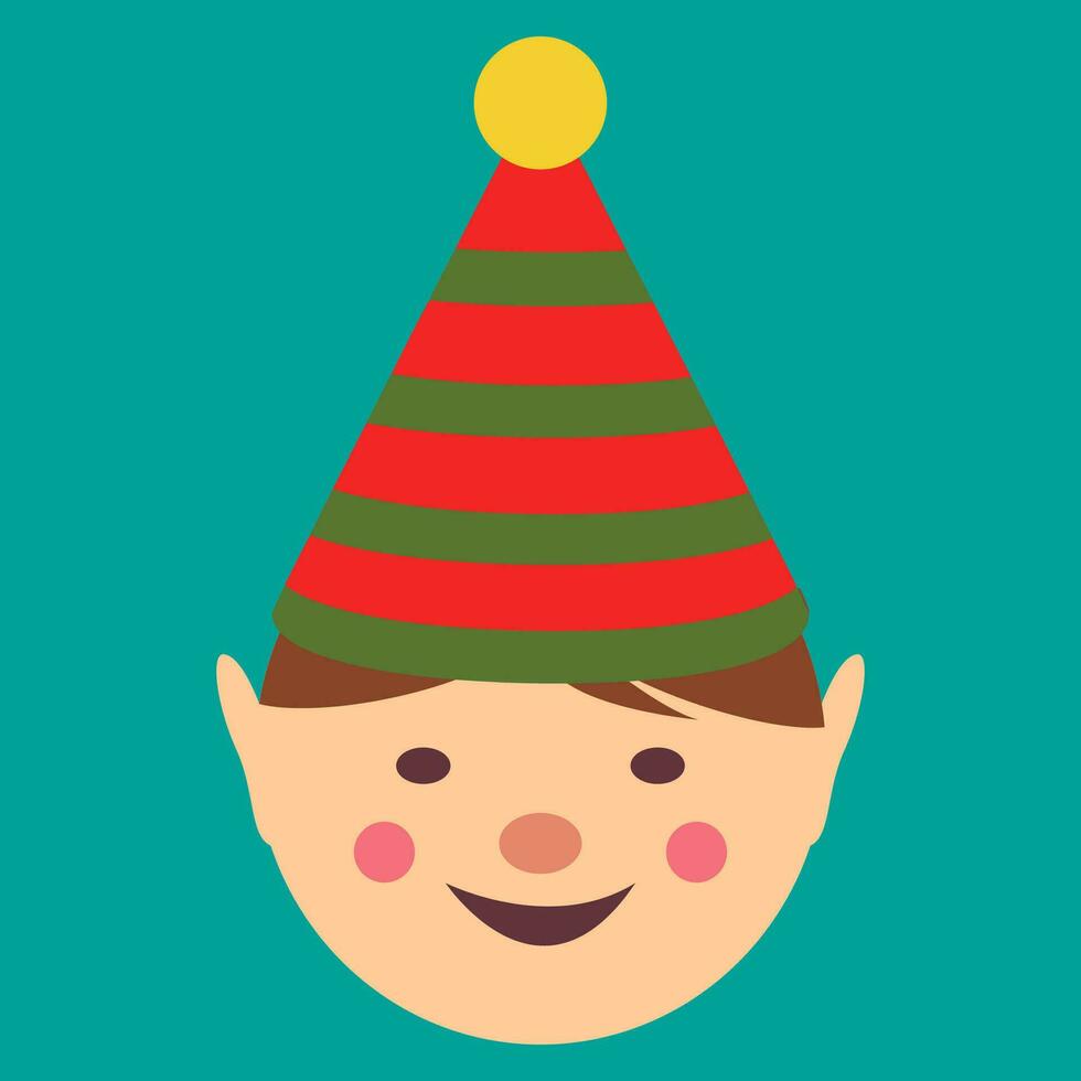 plano Navidad icono. vector antecedentes blanco y rojo. contento nuevo año fiesta y alegre Navidad. Papa Noel claus linda duende signo. vector ilustración tienda o compras para regalo.