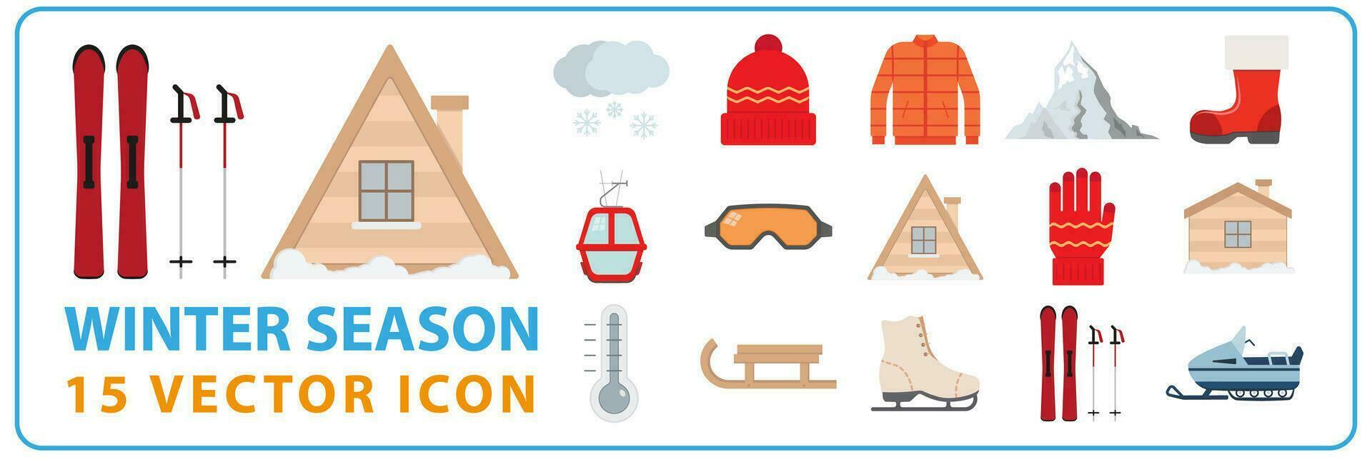 invierno temporada elementos. acogedor invierno ropa. un conjunto de invierno elementos. vector aislado ilustración. invierno vacaciones o fiesta montaña nieve.