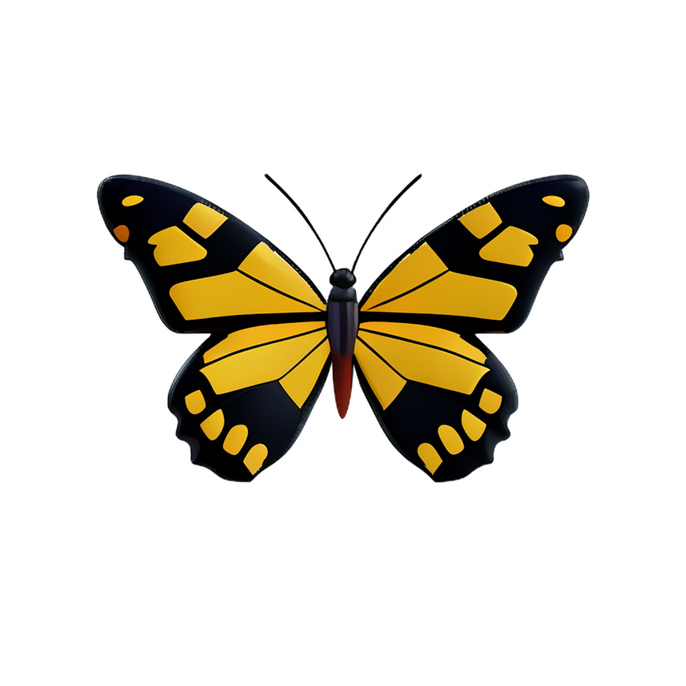 butterfly 3d icon illustration png