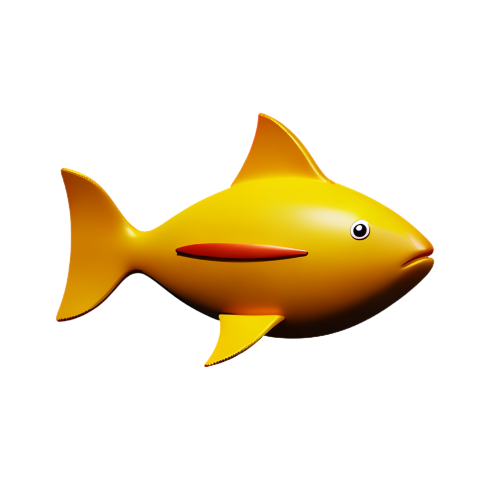 Fish 3d icon illustration png