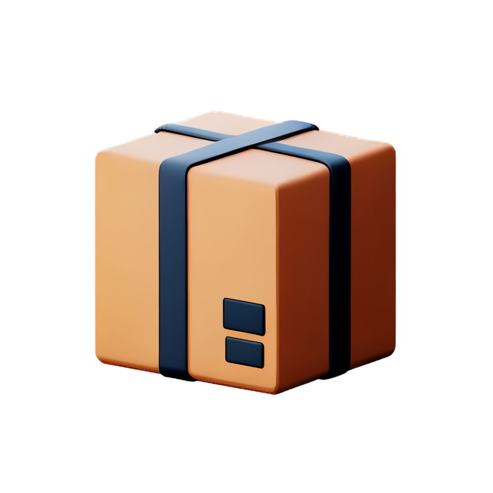 3d parcel box or cardboard boxes icon ecommerce png