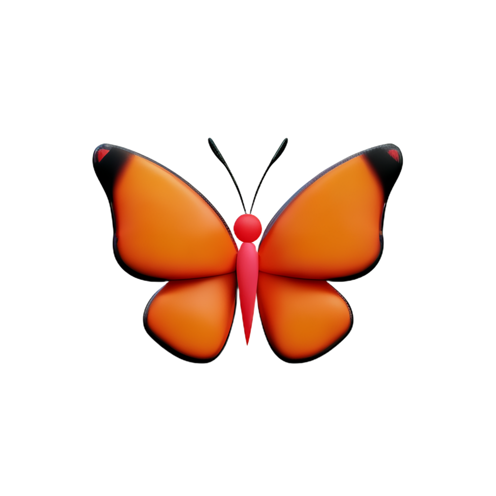 butterfly 3d icon illustration png