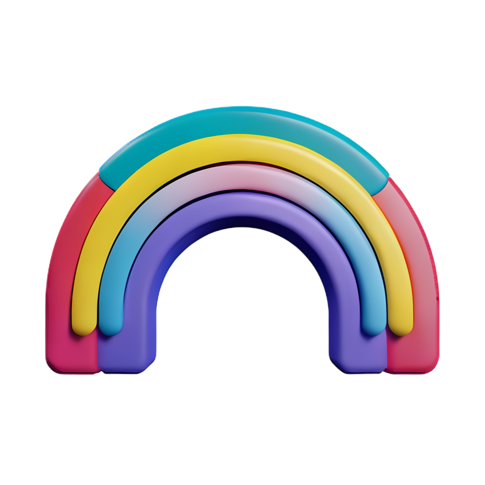 rainbow 3d icon illustration png