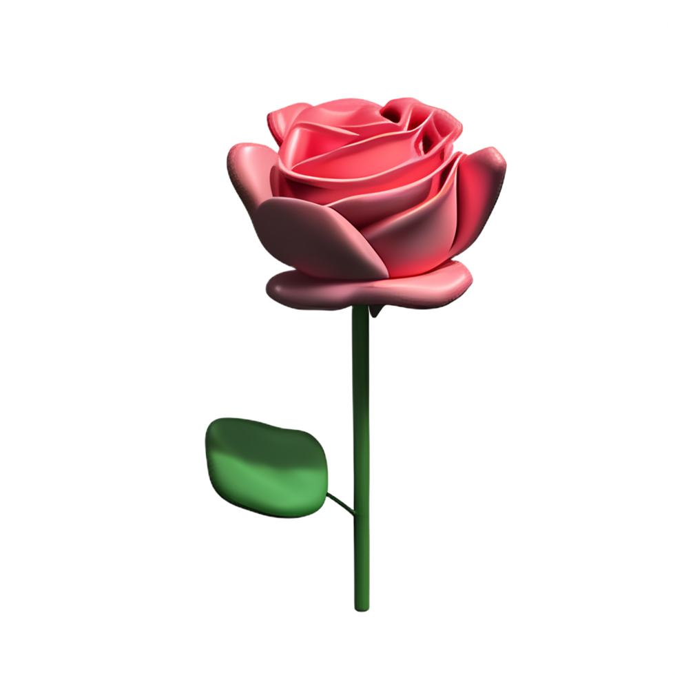 rose 3d icon illustration png