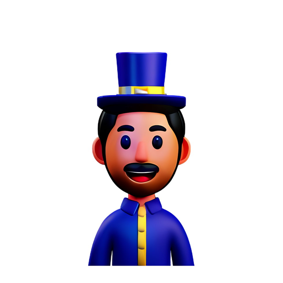 magician face 3d profession avatars illustrations png