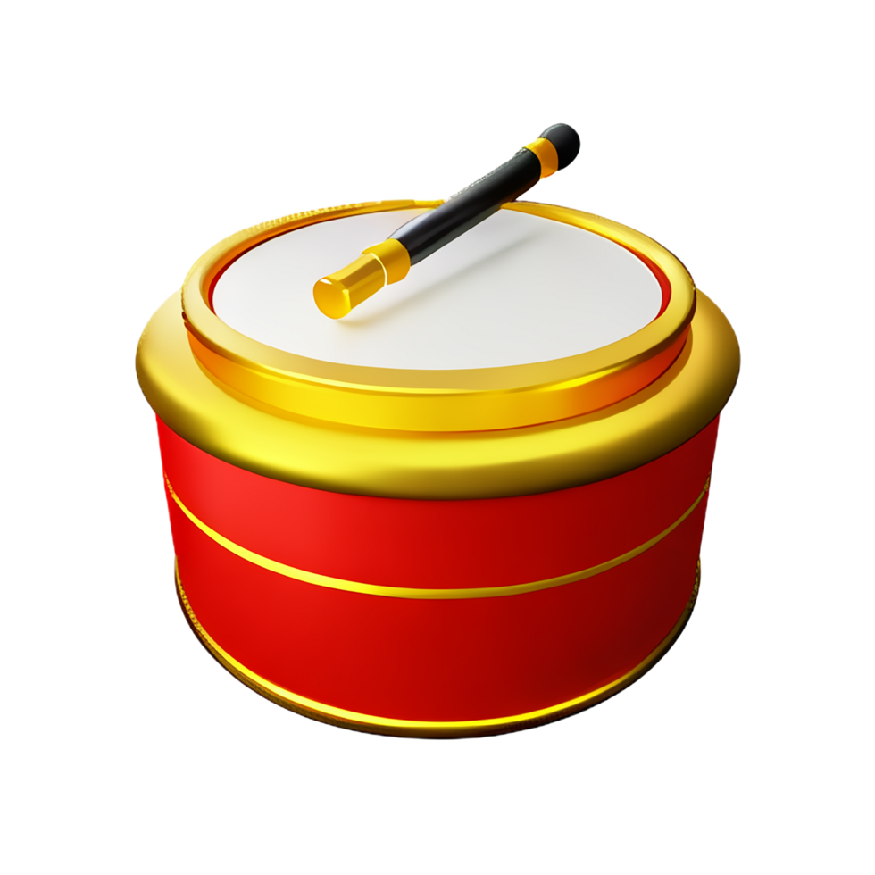 chinese new year icon drum 3d render png