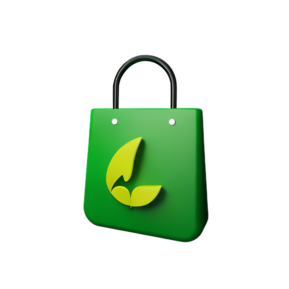 eco compras bolso 3d verde energía icono png