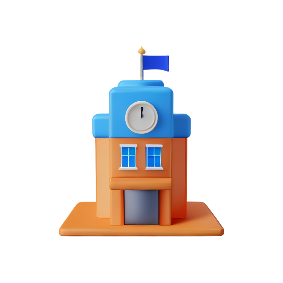 school 3d icon illustration png