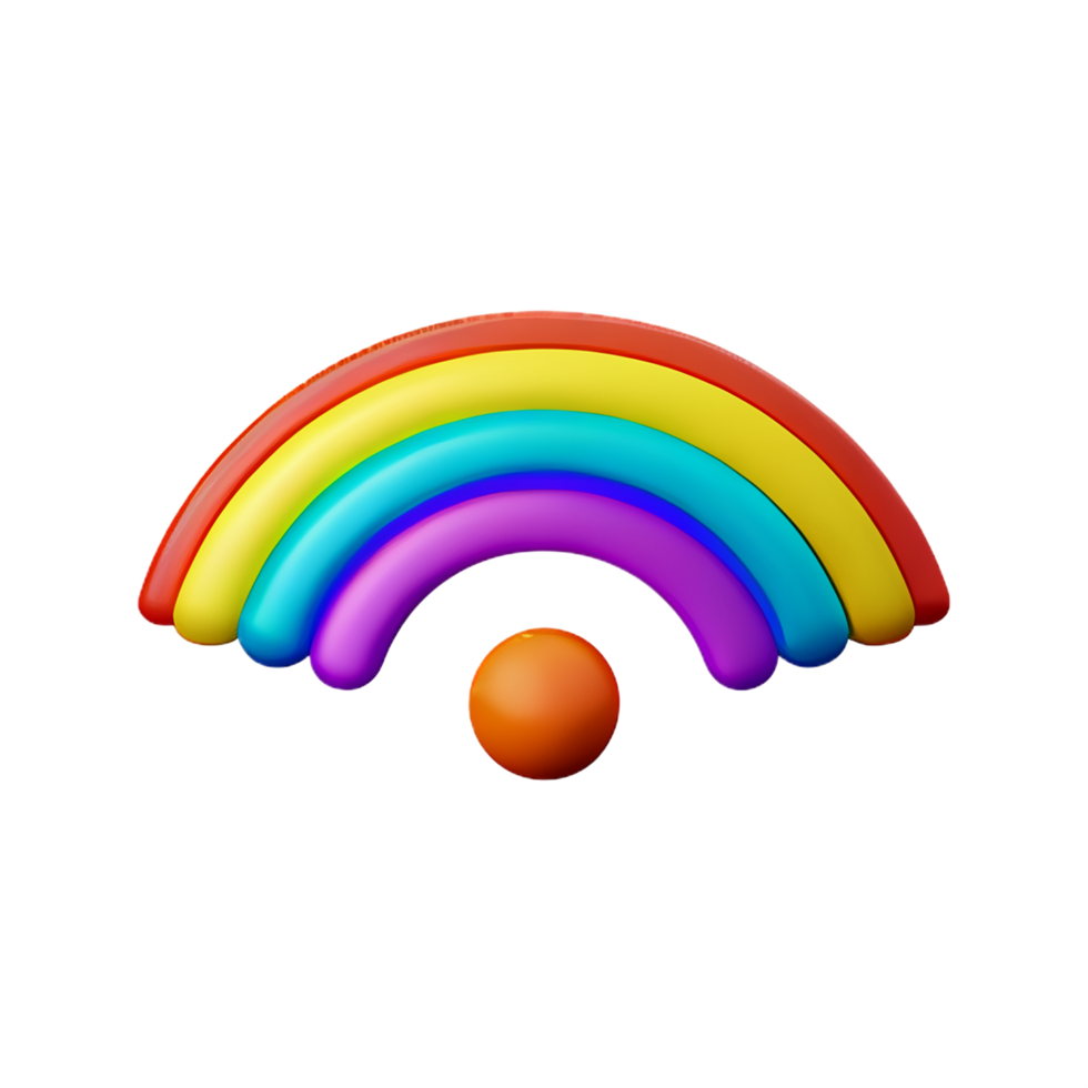 rainbow 3d icon illustration png