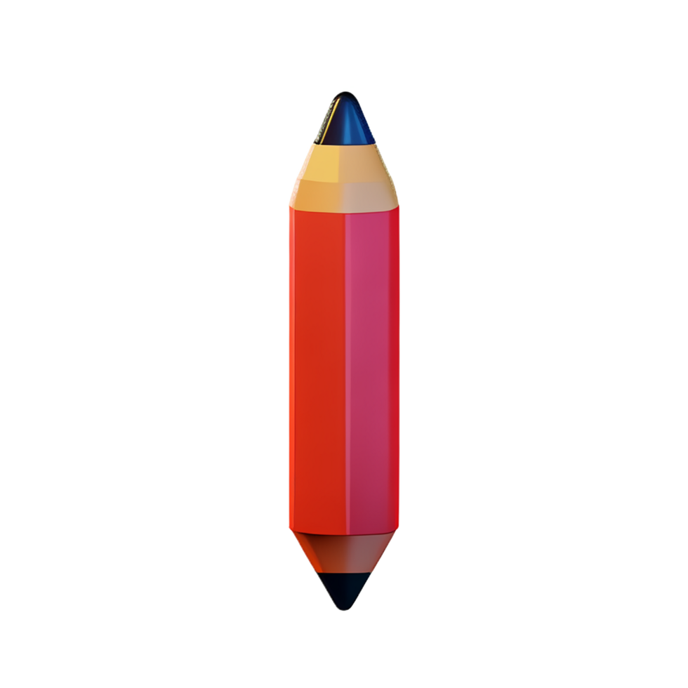 Illustration 3d de l'icône de l'éducation scolaire au crayon png