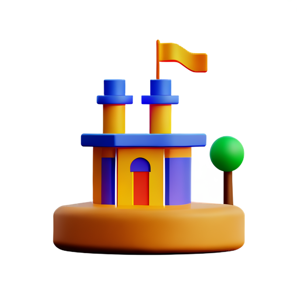 sand castle 3d travel and holiday illustration png