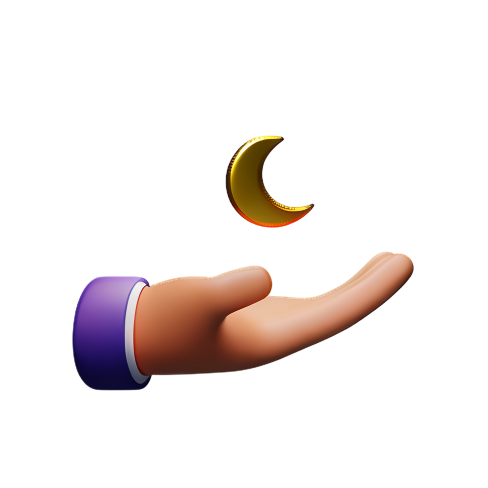 zakat charity donation with hand gesture 3d ramada png