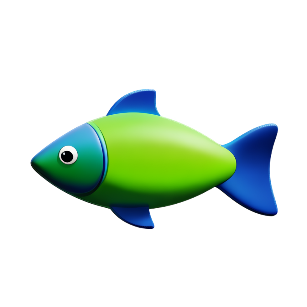 Fish 3d icon illustration png