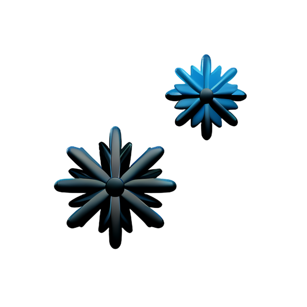 jul 3d snöflingor ikon illustration png