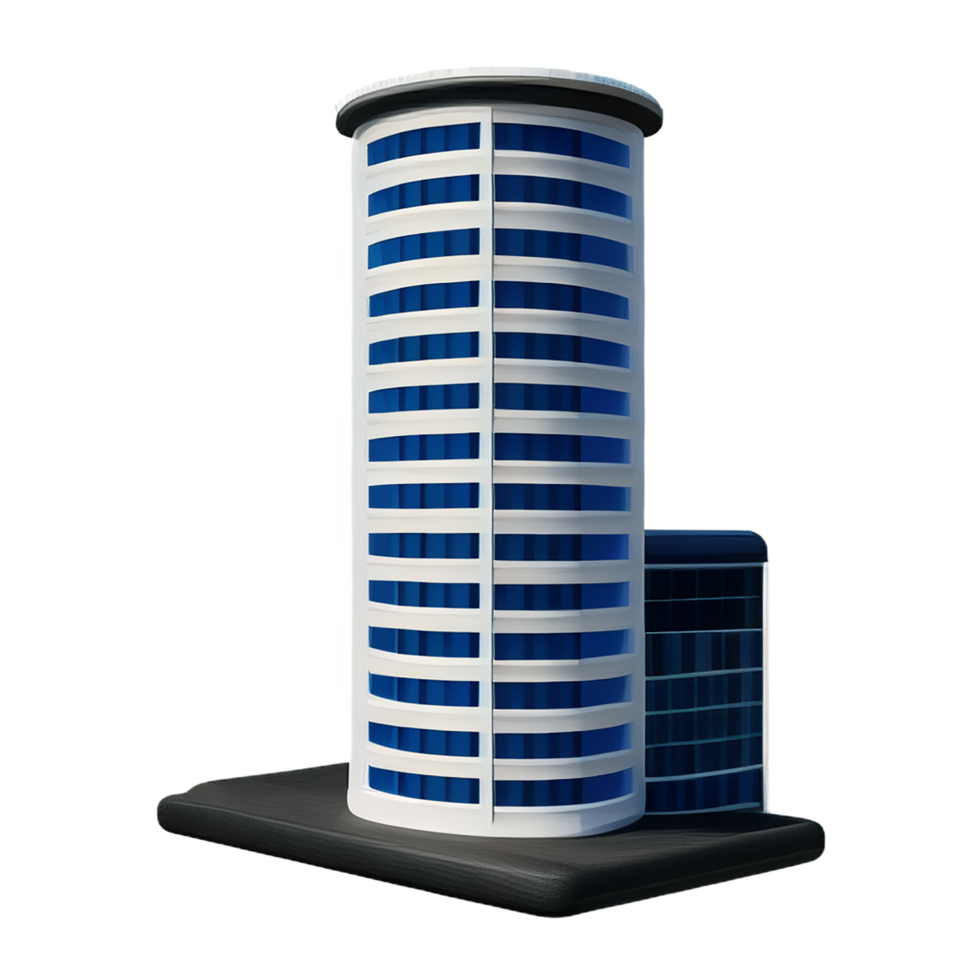 edificio 3d representación icono ilustración png