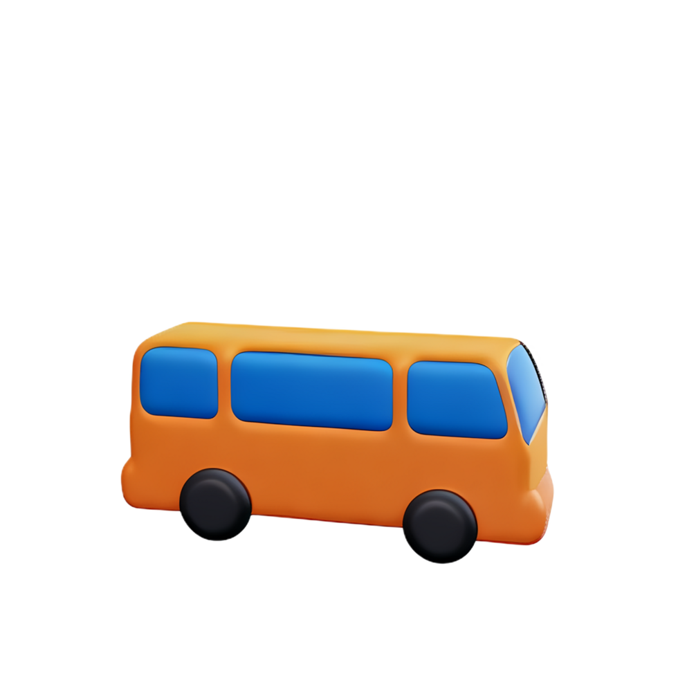 bus 3d rendering icon illustration png