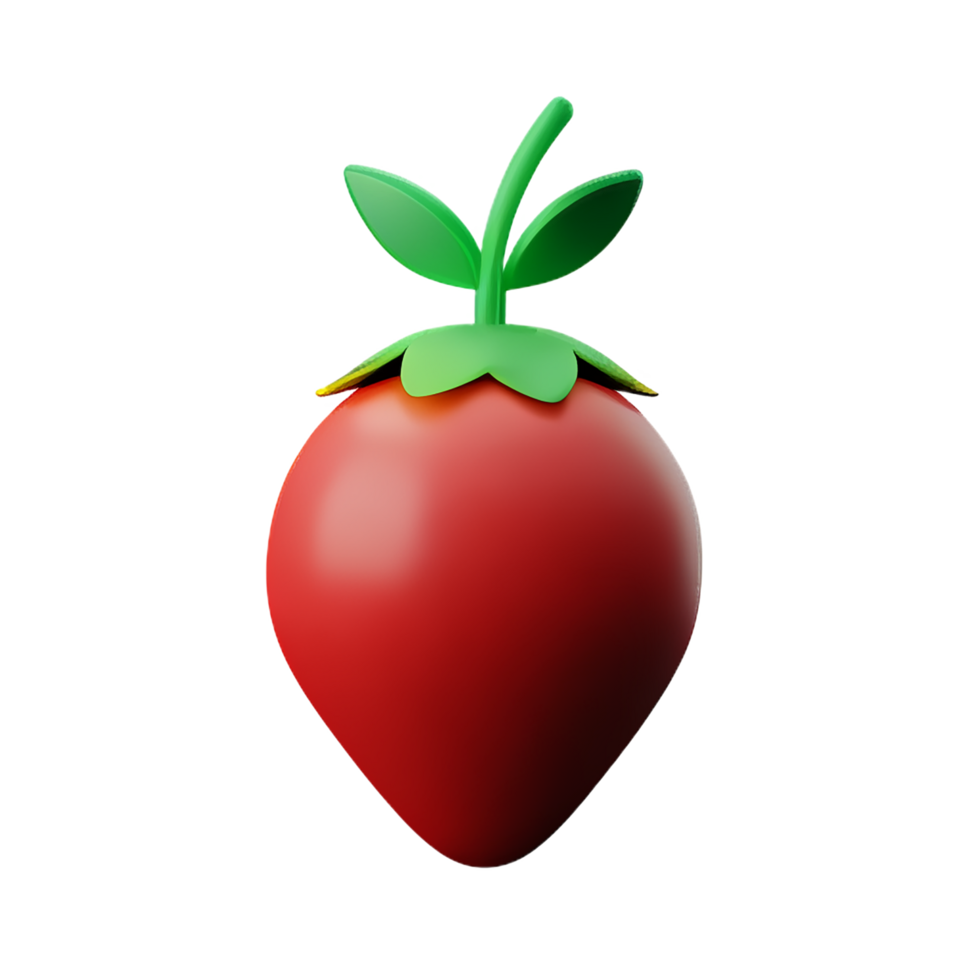 strawberry 3d rendering icon illustration png