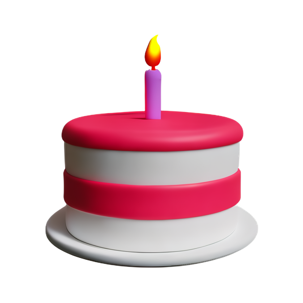 Birthday cake 3d rendering icon illustration png