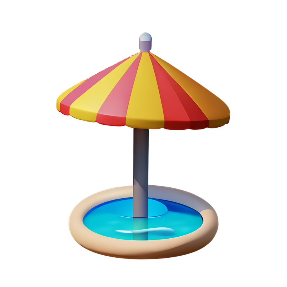 beach 3d icon illustration png